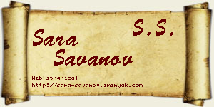 Sara Savanov vizit kartica